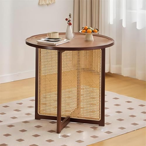 Tavolo da pranzo in bambù con piedistallo rustico, stile moderno metà secolo per piccoli spazi, 2-4 posti, ideale per cucina e sala da pranzo