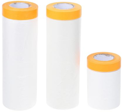 LABRIMP 3 Rollos de Papel de Enmascarar para Pintura de Automóviles y Muebles Película de Enmascarar Adhesiva de 20 Metros Protección para Reformas y Recubrimiento de Superficies