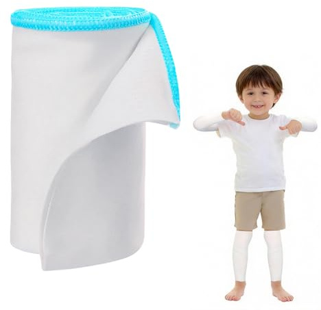HVRQYY Wet Wrap Bandage 3.54 X 70.87 Wet Wraps for Eczema Elastic Arm Leg Sleeves Therapy Bandages for Adults and Kids Blue