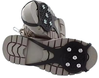 grampones 5 Teeth Ice Gripper For Shoes Women Men Crampons Spike Grips Cleats For Snow Studs Non-Slip Climbing Hiking Covers para Senderismo Invernal