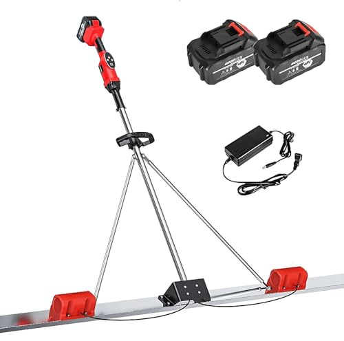Come Livellare il Calcestruzzo Senza Fatica, Staggia Vibrante Elettrica Senza Fili 1.5m 1.8m 2m, Strumento Professionale Brushless per Pavimento Giardino e Garage(1.8M)