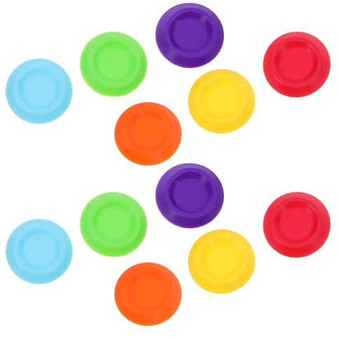 GRIRIW Alimentatore per Insetti 12 Pezzi in Plastica Supporto Rotondo, Ciotole per Terrario per Piccoli Animali, per Osservare Abitudini Alimentari di Grilli e Scarafaggi Colore Casuale
