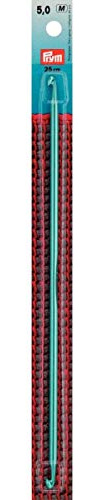 Prym 195286 Häkelnadeln doppelseitig 25 cm 5,00 mm Tunesische Häkelnadel, Aluminium, türkis, 5 mm, 5,0 mm