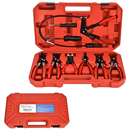 BETOOLL 9pcs Wire Long Reach Hose Clamp Pliers Set Fuel Oil Water Hose Auto Tools