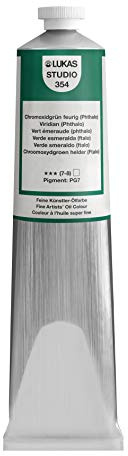 LUKAS STUDIO OIL 200 ml, Ölfarbe in Premium-Qualität, Farbton Chromoxidgrün feurig (Phthalo)