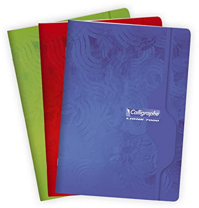 Clairefontaine 7123C – häftad calligraph, DIN A4, fransk linjering, 48 ark, 70 g, blandade färger, 1 styck