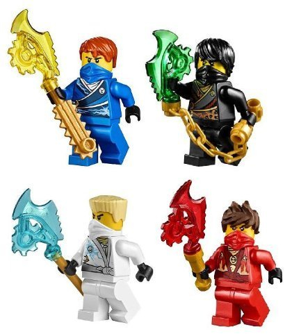 LEGO® NinjagoTM Ninja's set of 4 - Cole, Jay, Kai, Zane Techno Robe minifigures (Each with Techno Blade)