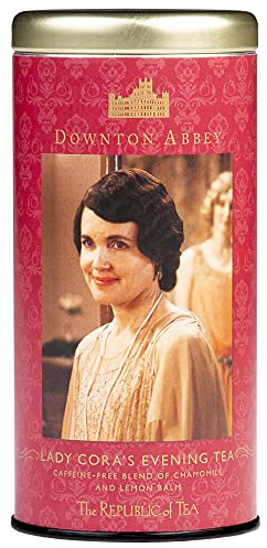 The Republic of Tea Downton Abbey Lady Cora's Evening Tea, 36 tea bags - camomile tea with lemon balm and valerian in a stylish Downtown Abbey metal tin
