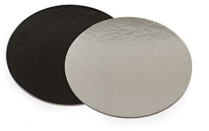 0932562 DECORA - PIATTO TORTA TONDO NERO E ARGENTO Ø 32 CM