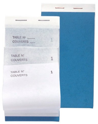 EXACOMPTA Lot de 3 Blocs Maître d'Hôtel 50 feuillets Autocopiants Numérotés Tripli Format 8x15 cm