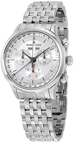 Maurice Lacroix Les Classiques kronograf LC1228-SS002-131 herrkronograf klassisk enkel, silver, Armband