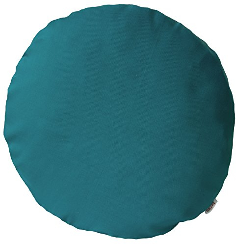 beties Farbenspiel Kissenhülle ca. Ø40 cm - Kissenbezug in interessanter Größen- und Farbauswahl - 100% Baumwolle für eine fröhlich Stimmung in Unifarben (Petrol)