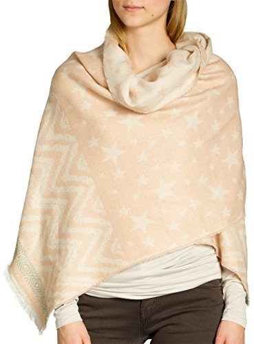 Caspar SC465 Damen großer warmer XXL Schal mit Sterne Muster, Größe:One Size, Farbe:rosa