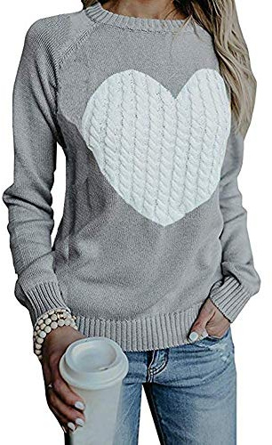 FGFD&OU Femme Femme Sweat à Capuche en Feutre Oversize Pullover Hiver Primavera Manche Long décontracté Mode Pulls de Noël (Gris, M)