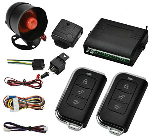 MASO Car Central Lock Universal Auto Remote Central Kit Vehicle Door Lock with Shock Sensor + Contorl Box + 2 Replacement Remote Contorl for Car Central Door Lock