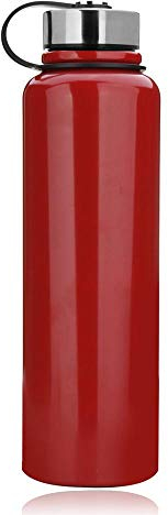 YYW 1.5 Liter Edelstahl Thermo Trinkflasche, Vakuum Isolierte Edelstahl Thermosflasche Auslaufsicher Wasserflasche Sportflasche, Doppelwandige Isolierflasche für Für den Sport (Rot)
