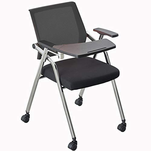 YUESFZ Klappstühle Reporter Stuhl Mit Rollen Büro Faltbare Computer Stuhl Haus Esstisch Studie Hoher Hocker (Color : Black, Size : 49 * 59 * 87 cm)
