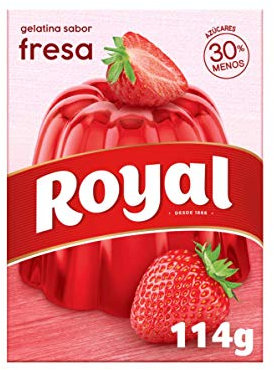 Royal Gelatina Sabor Fresa, Preparado en Polvo 10 Raciones, Pack 2 x 57 g - 114 g