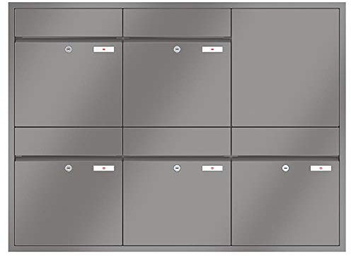 RENZ/Plan / 5er Unterputz-Briefkastenanlage Einbau-Briefkasten/RAL-Farbe 9007 Volumen 28 L/Dein-Briefkasten.de