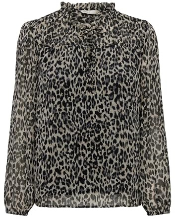 Only Femme Onlditsy L/S WVN Noos Blouse, Noir/Orange : Léonora, XL EU