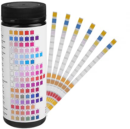 Wassertest Aquarium, 16 in 1 Aquarium Teststreifen, 100 Stück Aquarium PH Wasserteststreifen für Swimming Pool Wasserqualität Brom, Freies Chlor, Härte, Fluorid