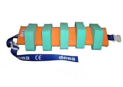 Schwimmgürtel Jugendliche Farbe Grün/Orange mit Sicherheitsverschluß 100cm Länge, verstellbarem Gurtband und abnehmbaren Plastazote-Schwimmern. Für Schwimmtraining. Nur so viel Hilfe wie nötig!