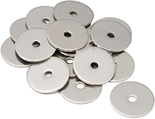 AMLOOPH M5 Washers, M5 x 25mm A2 Stainless Steel Flat Washers 20Pack | Metal Flat Washers Thickness 1.5mm, Large OD Plain Wide Metal Round Flat Spacer Repair Washer for Screws Bolts