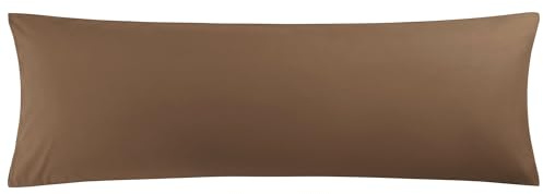 PiccoCasa Kissenbezug 50x160cm Kissenbezüge Kopfkissenbezug lang mit Hotelverschluss aus Mikrofaser Seitenschläferkissen Bezug Body Pillow Cover Braun