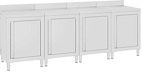 Festnight Gastro Arbeitsschrank Edelstahl Küchenschrank Edelstahlschrank Schrank küchen Arbeitstisch Arbeitsplatte Küchenunterschrank, 240 x 60 x 96 cm