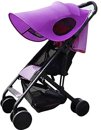 Sonnensegel Kinderwagen Universal Sonnenverdeck UV Schutz Verstellbar Sonnenschirm Wasserdicht Sonnenabdeckung Faltbar Sonnenblende Atmungsaktiv Schattenflügel für Baby Sportwagen Buggy Outdoor Lila