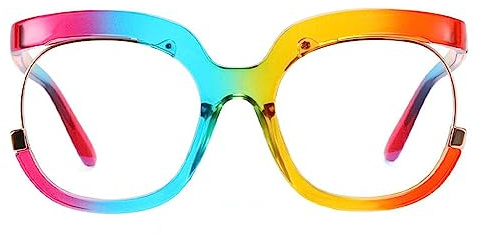 AOOLIA Stilvolle Runde Lesebrillen Sehhilfe Augenoptik Brille Lesehilfe für Damen Herren Blaufilter Brille für PC TV Gaming & Handy