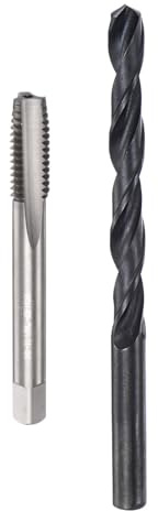 QUARKZMAN Ensemble de Tarauds et Forets, Taraud UNC 3/8-16 et Foret Hélicoïdal en Oxyde Noir de 5/16 Pouces, Kit D'Outils de Réparation pour le Taraudage