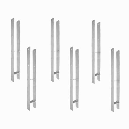 6 H-Pfostenträger feuerverzinkt, extra lang, 6 mm / 800 mm für 120 mm Pfosten