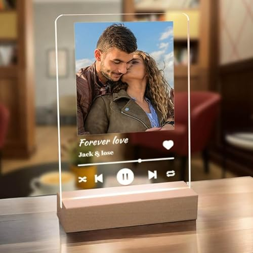 AIFLM Placa Spotify Personalizada - Lampara Personalizada con Foto - Regalos Originales Parejas Novio Novia - Regalo Personalizado para Mujer Amiga - Ideas Regalos san Valentin Cumpleaños