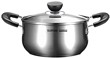 Stainless Steel Stockpot,Large Stock Pot Stockpot,304 Stainless Steel Stockpot,Non-Stick Pan,Universal Gas Cooker,20Cm/22Cm/24Cm,Silver (Color : Silver, Size : 22Cm*11Cm)