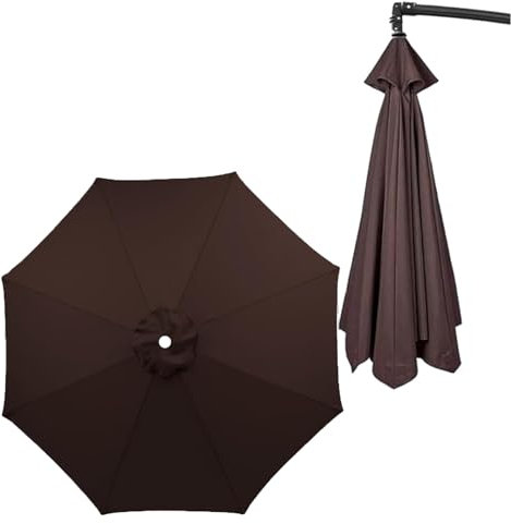 Outdoor Cantilever Parasol Replacement Cover 3M/2.7M/2.3M/2M Waterproof Fabric UV Protection 6 Arms/8 Arms Garden Umbrella Canopy Cover