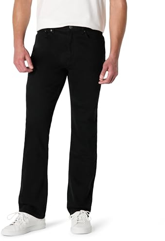 Amazon Essentials Herren Jeans mit Geradem Schnitt und Geringer Dehnbarkeit, Schwarz, 40W / 32L