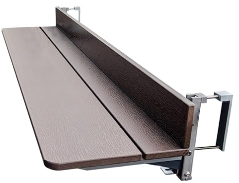 ZENSTYW Table De Balcon Pliable À Suspendre,Table De Balcon Rabattable avec 2 Hauteurs Réglables,Table De Bar Pliante pour Balustrades De Balcon Extérieur,pour Jardin Terrasse(100x27cm/39.4x10.6in)