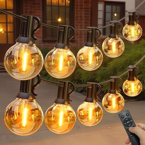 flintronic Lichterkette LED Außen Outdoor Strom, 19.5M Garten Glühbirnen Mit 30+2 G40 Birnen mit Fernbedienung, IP44 Wasserdicht Innen/Außen Lichterketten für Garten, Hochzeiten, Party, Terrasse