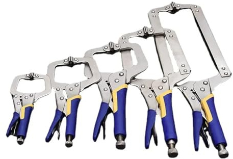 18 Adjustable C Clamp Welding Pliers Locking Vice Grip Tool Quick Hold Welding Fixing Tool for Metalwork Heavy Duty Workbench Clamps Perfect for DIY & Professional Welders