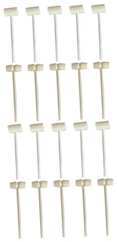 CLISPEED 20pcs Wood Hammer Toy Mini Mallets Wooden Hammers for Boys and Girls Childrens Toys for Cake Decorating and Playtime Activities