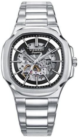 Viceroy Reloj Hombre Analógico - Colección Laura Escanes - 41 mm - Acabado Dorado - Cristal de Zafiro - Sumergible 10 ATM - Movimiento de Automático – 45113-57