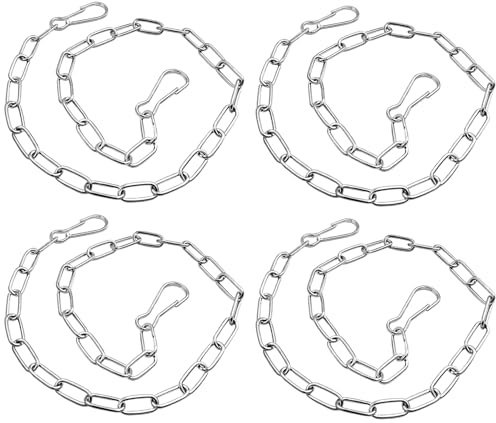 4 Stück Gliederkette 3mm Kette mit Karabiner 0,5m für Hängesessel und Zauntore