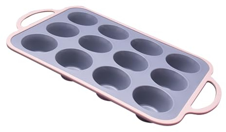Stampo in silicone per muffin, 12 tazze, riutilizzabile, antiaderente, vassoio per muffin, per uova, pane, torte, cheesecake, crostate, forno, friggitrice ad aria