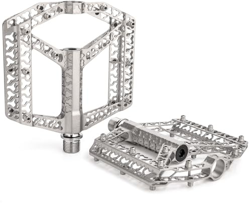 GEWAGE MTB Fahrradpedale aus CNC-Aluminium, 9/16 Zoll, Reflektoren, 18 Pins | CNC-Aluminium, 3 abgedichtete Lager und 18 Pins für stabilen Schuhkontakt. Für MTB, Trekking, Gravel, Rennrad und E-Bike.
