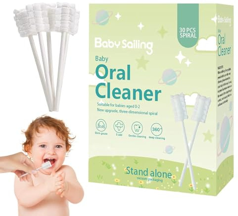 Nyfödd Finger Tandborste Cleaner – 30 st gasväv Tungrengöringsservett för spädbarn 0–3 år Mjukt verktyg för tandhygien | 1,3x7,5 cm engångspappersstickdesign, mild spädbarnsmunrengöring