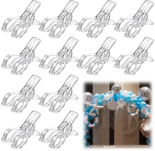 12Pcs Balloon Arch Clips, Set of Clips Clamps for Balloon Decorations, Secure Fastening for Outdoor and Indoor Events, Heavy-Duty Construction with Easy Installation
