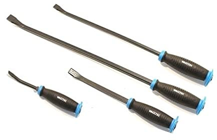 GrecoShop Levachiodi/Leva chiodi/Leve/Leverini/Piedi di porco/Pry Bar con impugnatura antiscivolo battente set 4 pz