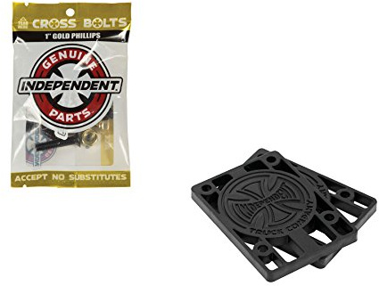 Independent Trucks Hardware Riser Pad Kit - 1 Phillips Black/Gold + 1/8 Risers
