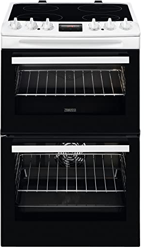 Zanussi 55cm Double Oven Electric Cooker with Catalytic Liners - White